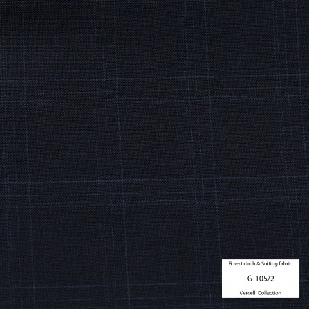 G105/2 Vercelli VIII - 95% Wool - Xanh đen Caro
